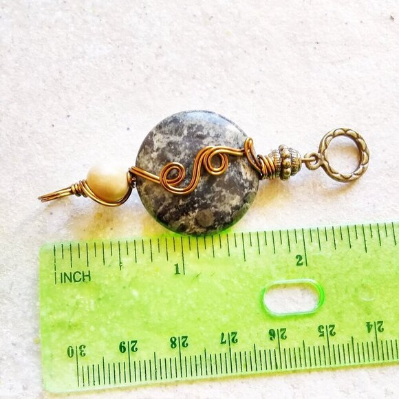 🍂🍁🍃 3/$25! Unique! Handmade Stacked Kambaba Jasper Pendant - Picture 6 of 7